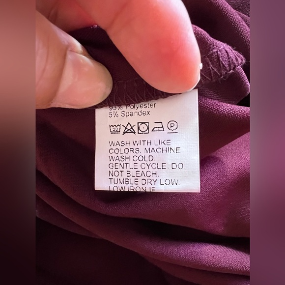 Shein curve - Long Dress - Ruffle Sleeve - Red wine - 1XL maxi dress polyester - Picture 15 of 16